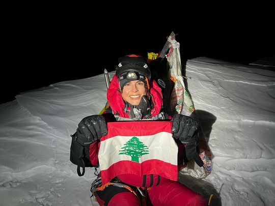 Nelly Attar reached the top of the world’s second highest mountain K2 on July 22 and raised the flag of Lebanon as she became the first Arab woman in history to conquer the savage mountain-1659689540779
