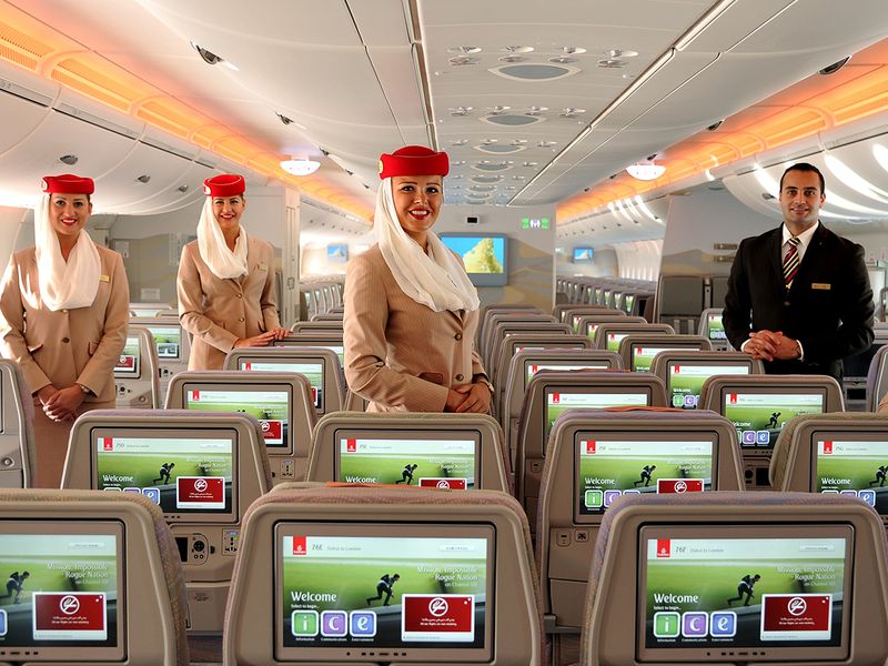 Stock Emirates Airlines cabin crew