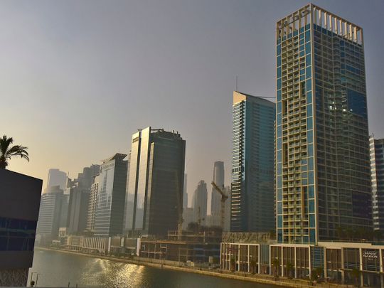 Stock Business bay towers in Dubai