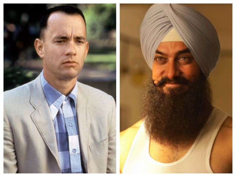Aamir Khan in 'Laal Singh Chaddha' and Tom Hans in 'Forrest Gump'