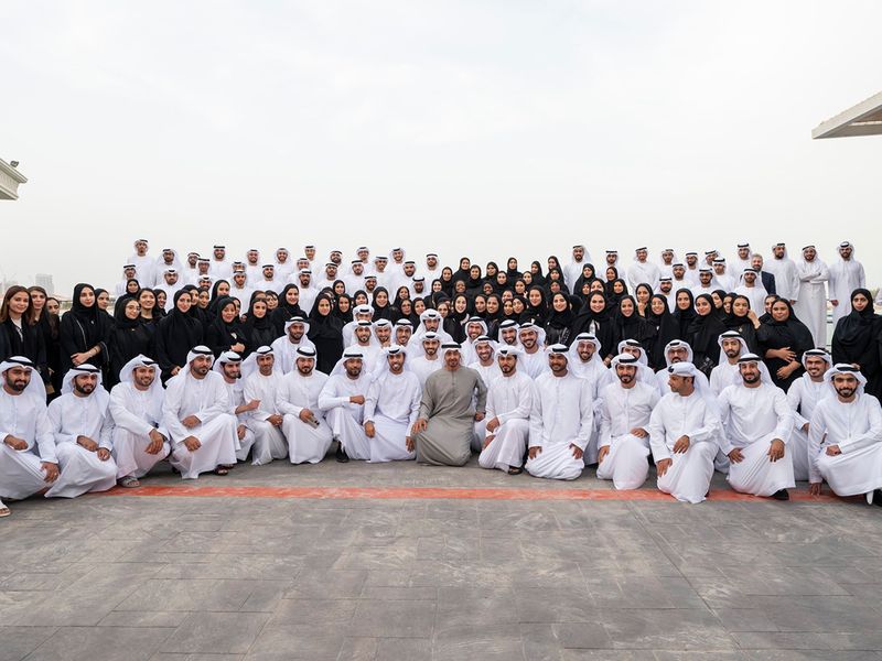 Sheikh Mohamed bin Zayed Al Nahyan with youth