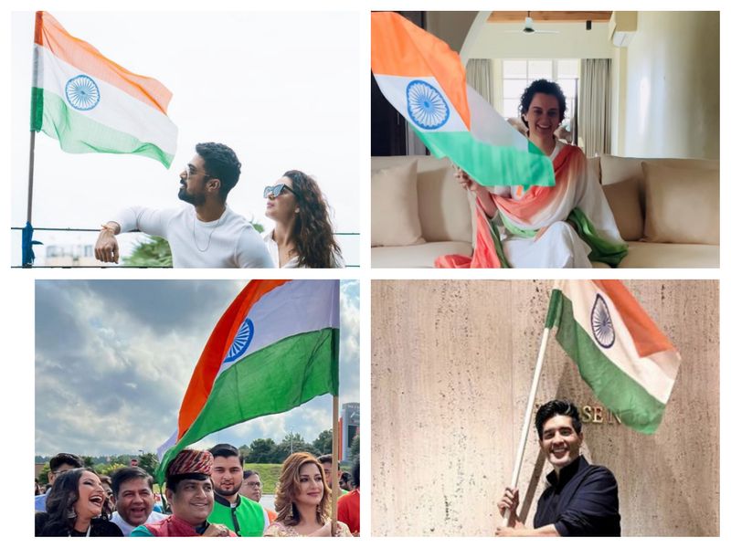 Bollywood stars with flags