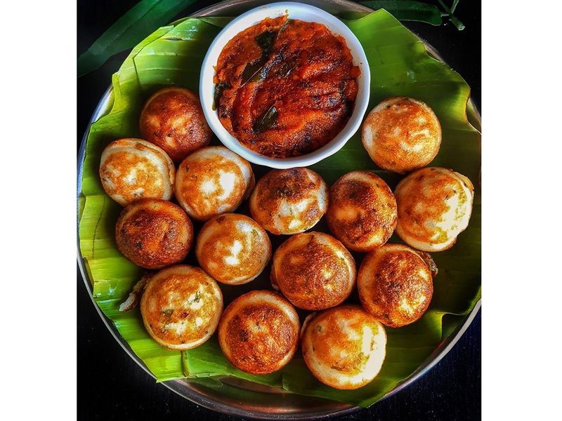 3.	The Dubai resident shared a picture of a breakfast favourite from South India, Kuzhi Paniyaram. The dish is made by steaming rice and lentil batter using a mould to give the dumplings their iconic shape. 