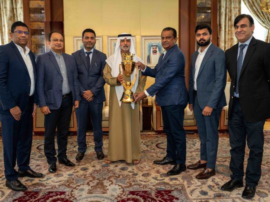 HH Nahayan Mabarak Al Nahayan with Asia Cup Trophy-1660932962752
