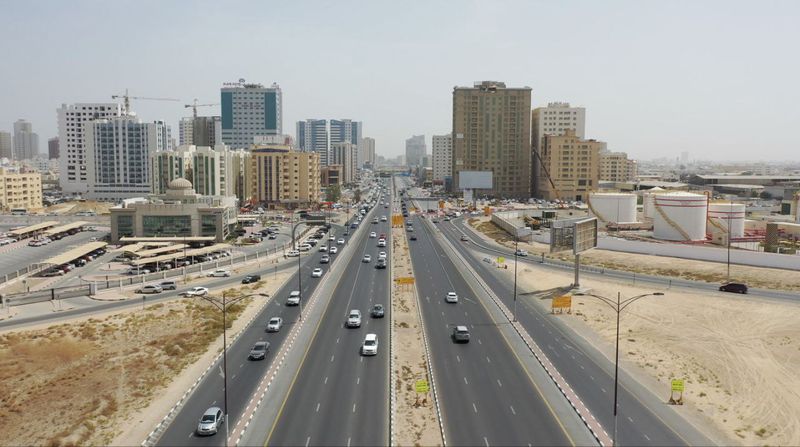 view of Wasit-Al Ittihad Roads heading towards Al Nuaimiya in Ajman-1661061648891