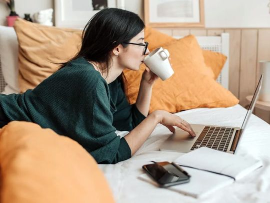 Woman looking at laptop from pexels.com