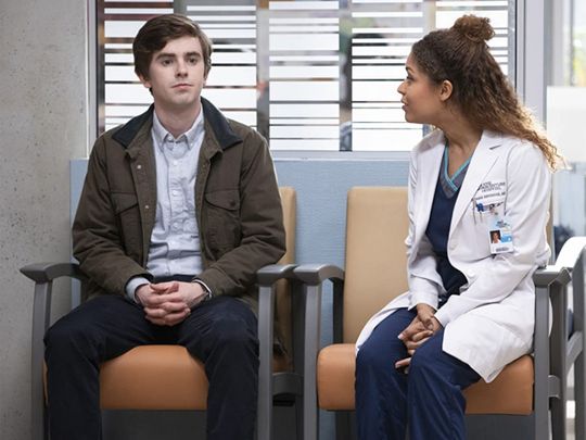 Freddie Highmore and Antonia Thomas in The Good Doctor-1661344179789