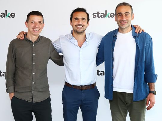 Stock-Stake-Co-Founders (left: Ricardo Brizido, Manar Mahmassani, Rami Tabbara)