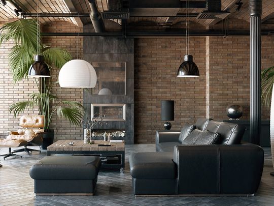 Industrial interior design style loft 