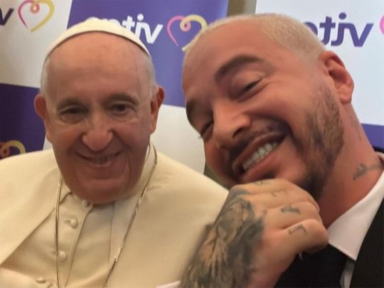 Pope Francis with J Balvin