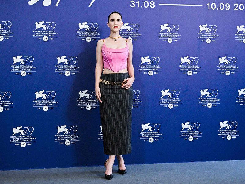 US actress Rachel Brosnahan poses on September 6, 2022 during a photocall for the film 