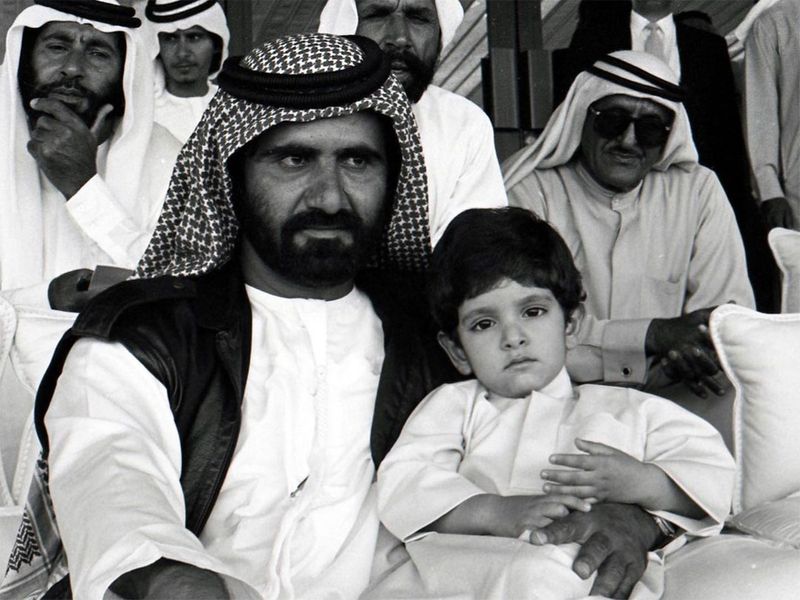 Sheikh Hamdan with his father, His Highness Sheikh Mohammed bin Rashid Al Maktoum, Vice-President and Prime Minister of the UAE and Ruler of Dubai 