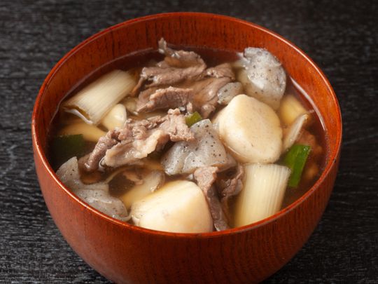 Korean taro root beef soup