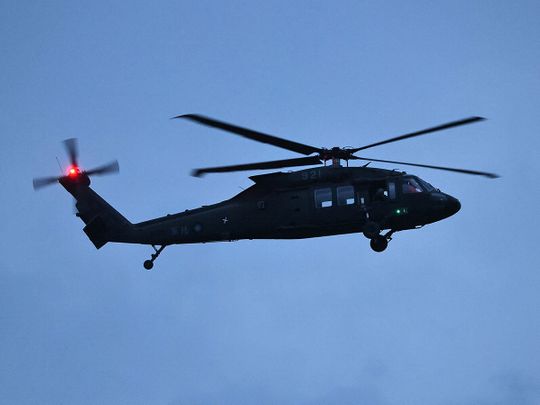 A UH-60 Black Hawk helicopter 