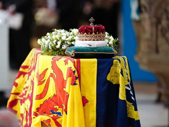 coffin of Queen Elizabeth ll
