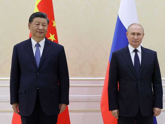 China's President Xi Jinping and Russian President Vladimir Putin 