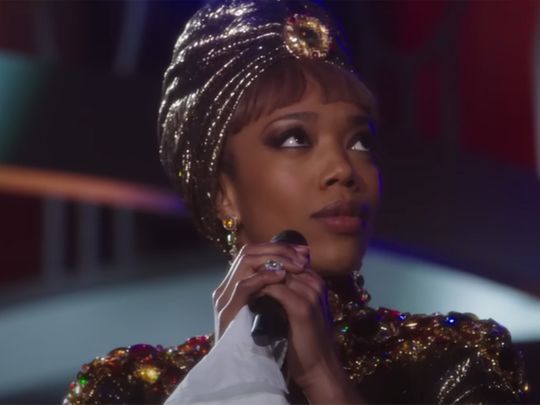 Naomi Ackie as Whitney Houston in 'I Wanna Dance With Somebody'