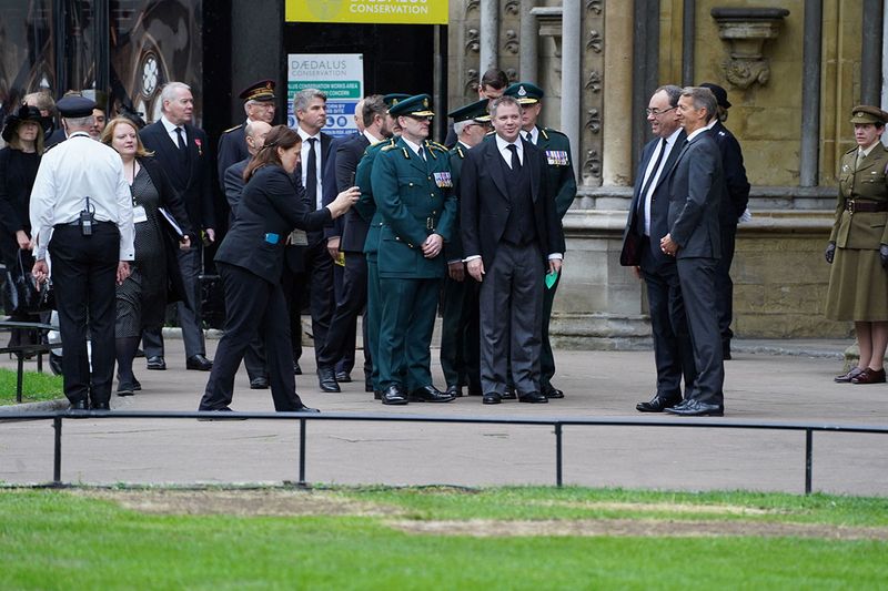 VIPs are checked by security as they arrive at the State funeral.