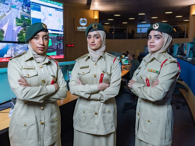 first female officers of Dubai Police's Command and Control Centre