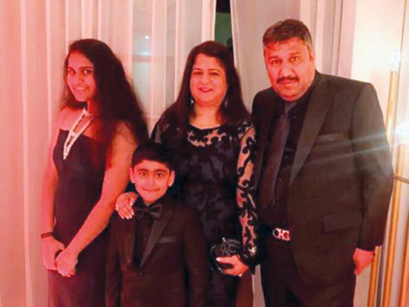 Dilip Gurnani with his wife Yogita and their two children – Biya and Mayur