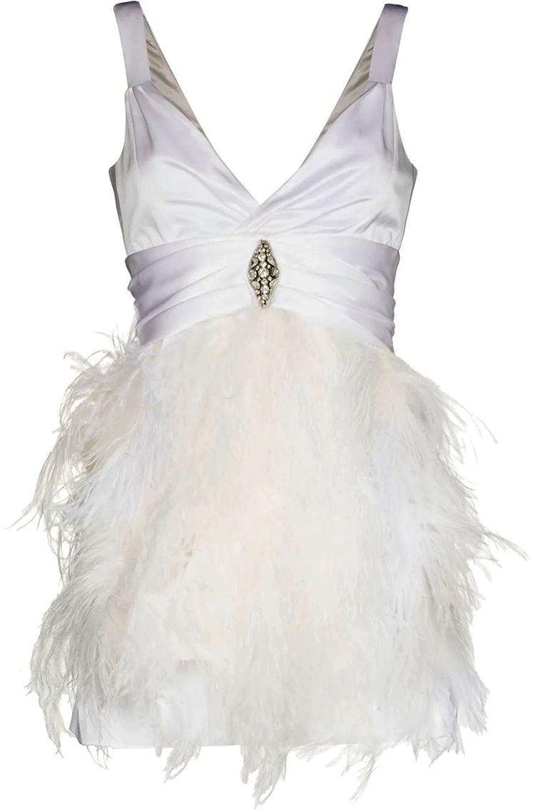 Alessandra Rich feather-embellished mini dress Dh5,470