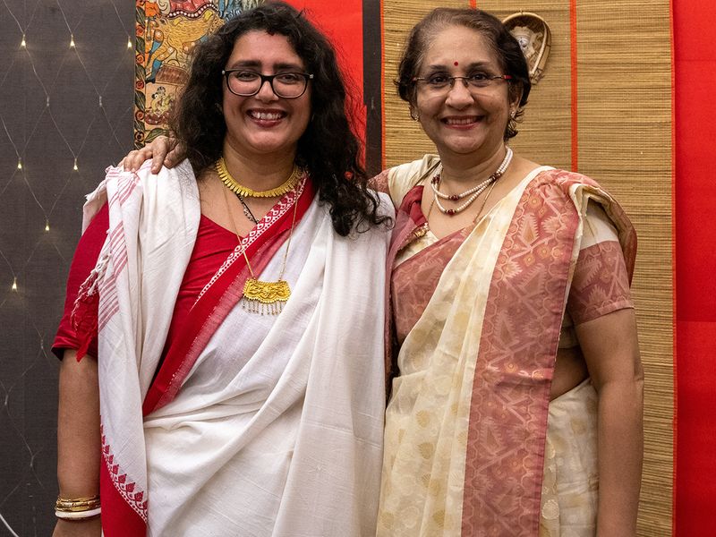 Ishita B Saha with Hemamalini, who's lived in Kolkata for many years