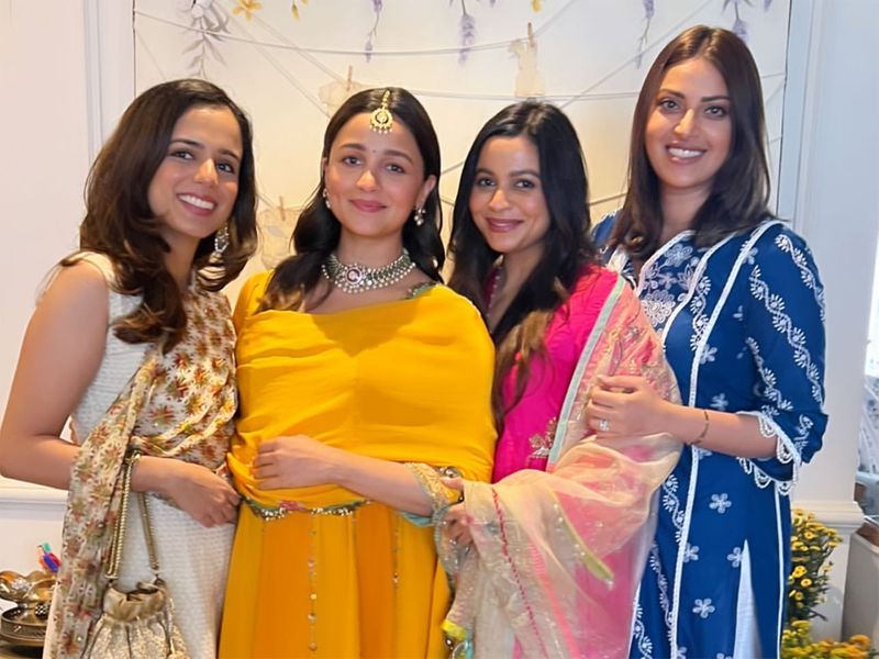 Alia Bhatt at her baby shower with sister Shaheen Bhatt and friends Rishika Moghe and Anushka Ranjan