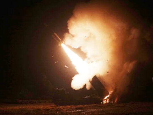 South Korea missile surface-to-surface missile is fired into the sea during US-South Korea live-fire drills