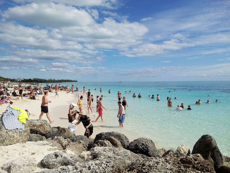 bahamas: playa, rocas, océano