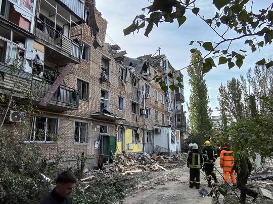 Ukraine military strike building damaged russia