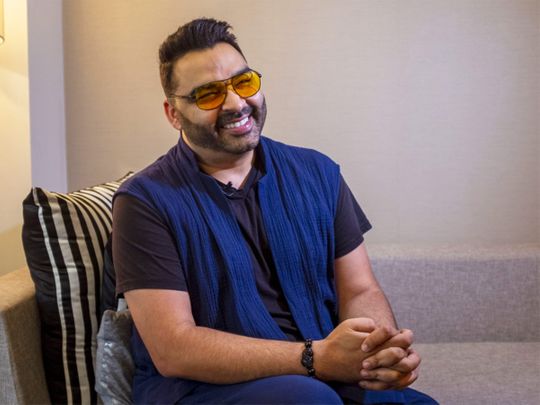Dubai-based designer Varoin Marwah during an interview in Dubai