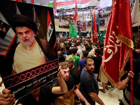 Iraqi cleric Moqtada Sadr supporters 