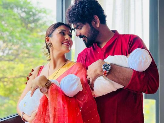 Nayanthara and Vignesh Shivan with their twin boys