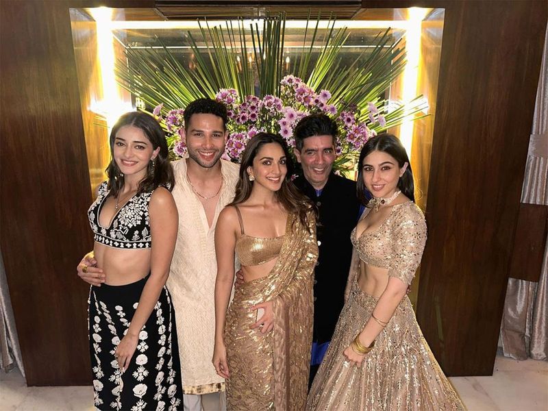 Upcoming A-listers Ananya Pandey, Siddharth Malhotra, Kiara Advani and Sara Ali Khan join Manish Malhotra during Diwali celebrations