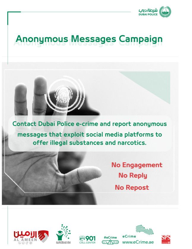 Dubai Police launches 2nd Edition of 'Anonymous Messages' Campaign with Al Ameen-1666956345584