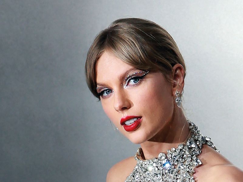 In this file photo taken on August 28, 2022 American singer-songwritter Taylor Swift poses at the red carpet during 2022 MTV Video Music Awards at the Prudential Center in Newark, New Jersey.