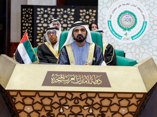 Sheikh Mohammed at the 31st Arab Summit in Algiers.