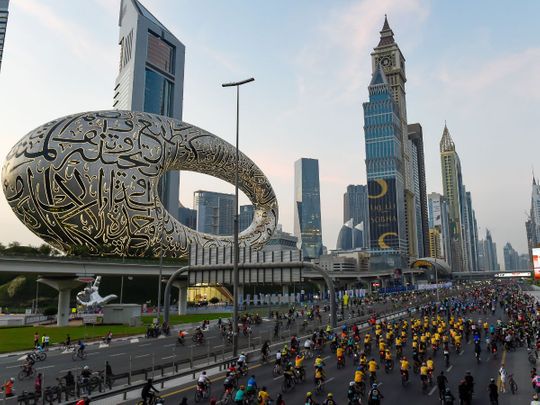 Dubai Ride 2022: Thousands of cyclists bike through Sheikh Zayed Road