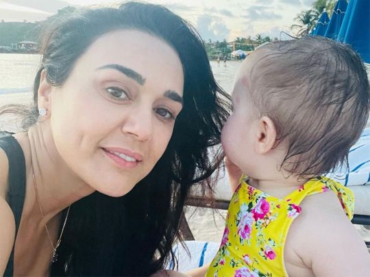 Preity G Zinta  with her daughter Jia 
