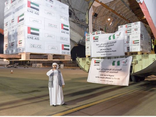 The UAE today sent an aid plane to Abuja carrying 31 tonnes 