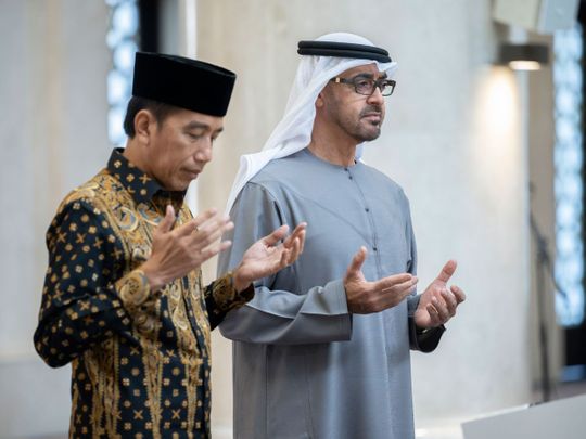 President His Highness Sheikh Mohamed with Indonesian President Joko Widodo