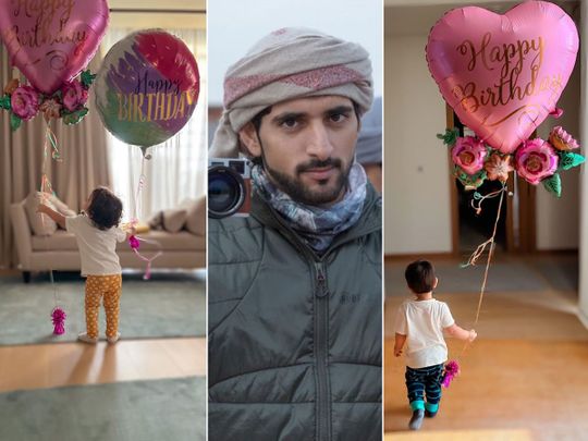 Sheikh Hamdan posts pictures of his twins wishing him on his birthday