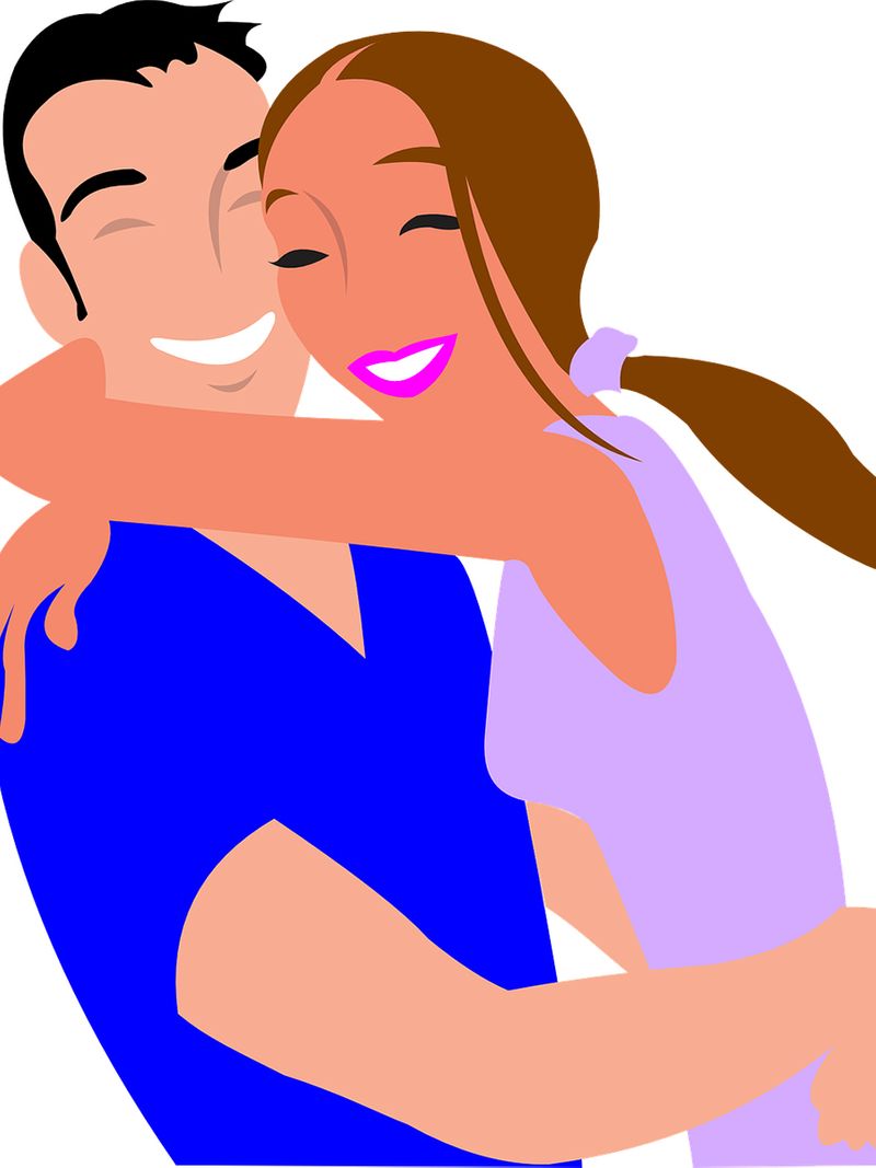 Animated image of a couple hugging