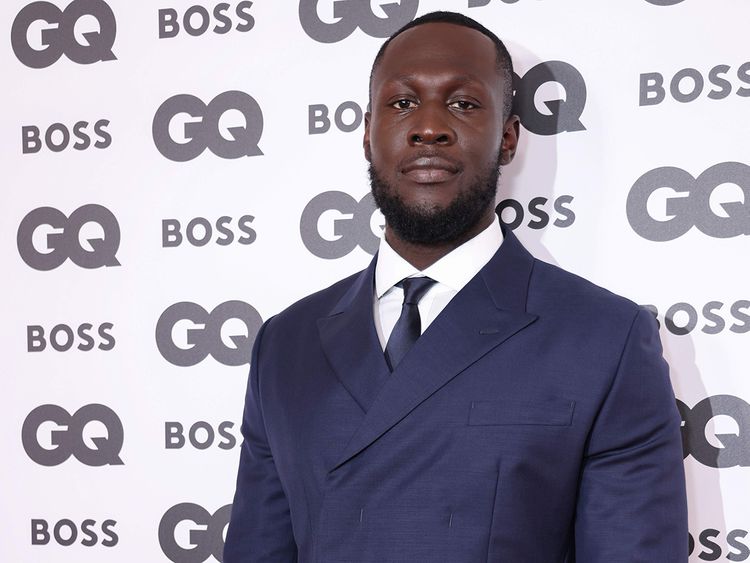 Stormzy poses for photographers upon arrival at the GQ Men of the Year 2022 event in London, Wednesday, Nov. 16, 2022. (Photo by Vianney Le Caer/Invision/AP)