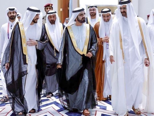 Mohammed bin Rashid, accompanied by Sheikh Hamdan, arrive in Doha to attend the opening ceremony of the Qatar World Cup.