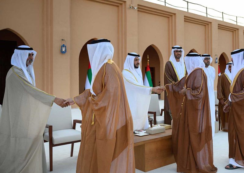 Sheikh Nahyan bin Mubarak Al Nahyan, Minister of Tolerance and Coexistence;  Sheikh Mohammed bin Hamdan bin Zayed Al Nahyan, and Sheikh Nahyan bin Hamdan bin Mohammed Al Nahyan and other sheikhs attended the ceremony, which was organized under the patronage of Sheikh Hamdan with the support of the Abu National Oil Company Dhabi (Adnoc).