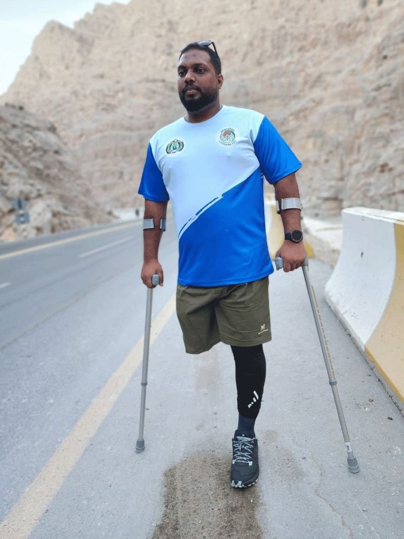 Shafeeq during his walk on Jebel Jais