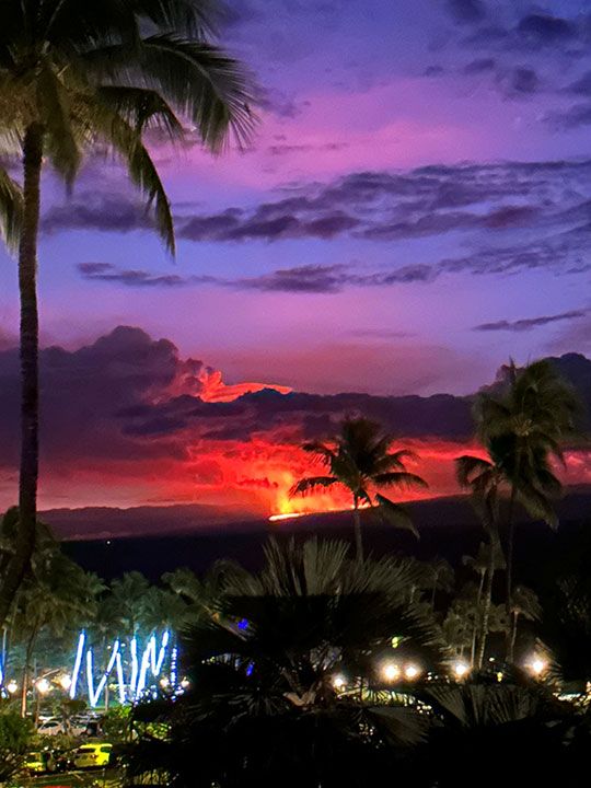 The eruption of Hawaii's Mauna Loa volcano is seen from Waikoloa Village, Hawaii, U.S .