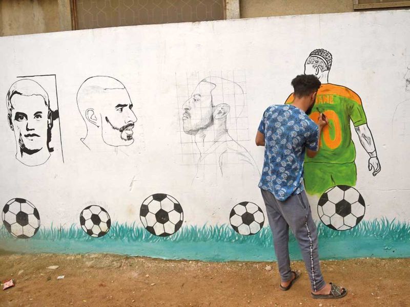 Pakistan football world cup paint
