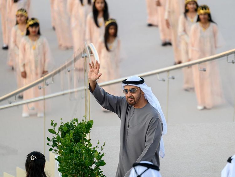 President Sheikh Mohamed bin Zayed Al Nahyan attends the ‘March of the Union’ parade, during the Sheikh Zayed Heritage Festival. 